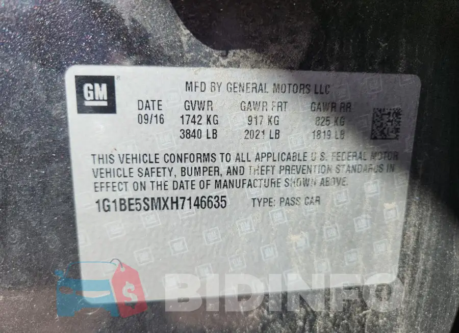 1G1BE5SMXH7146635 Photo# 12