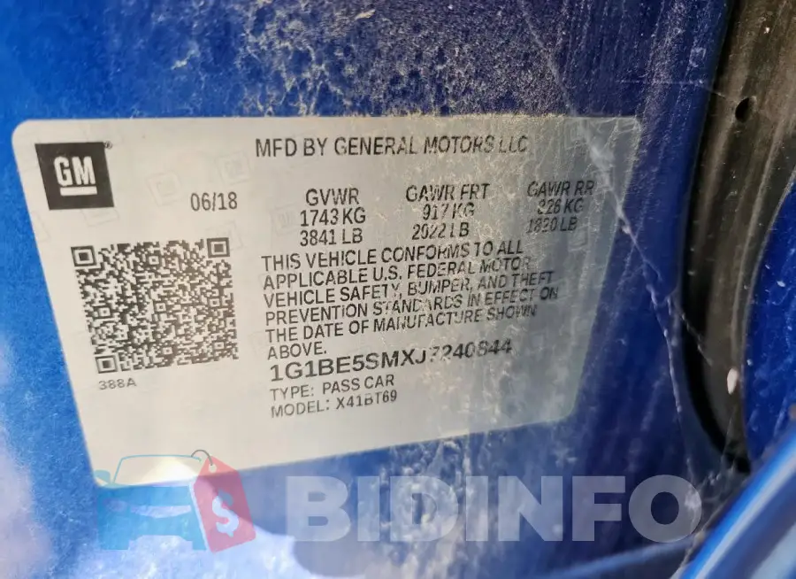 1G1BE5SMXJ7240844 Photo# 12