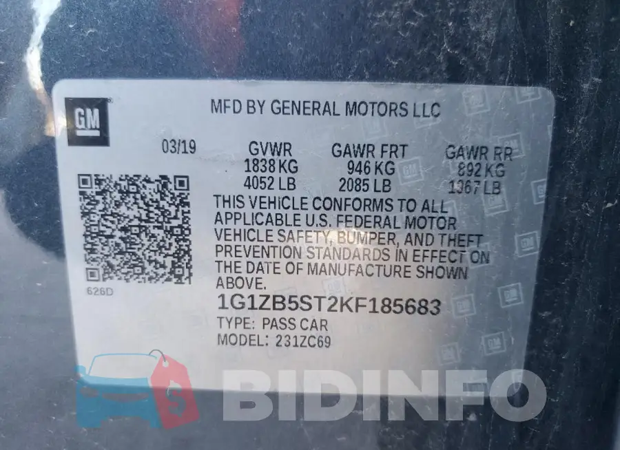 1G1ZB5ST2KF185683 Photo# 13