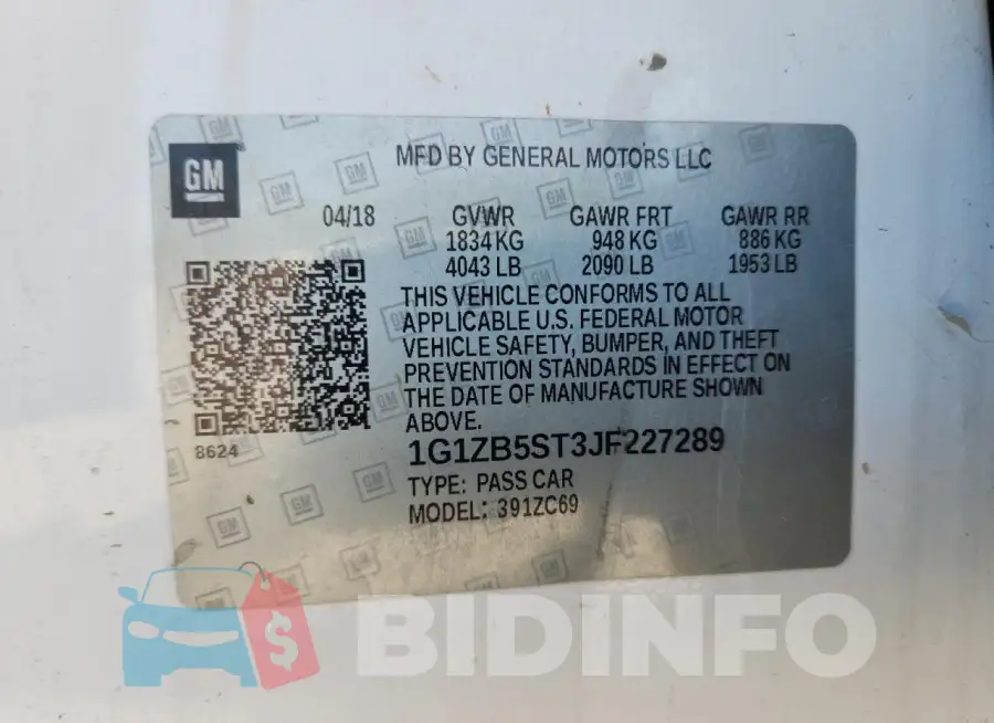 1G1ZB5ST3JF227289 Photo# 12