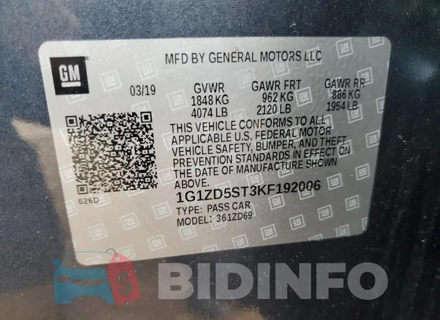 1G1ZD5ST3KF192006 Photo# 12