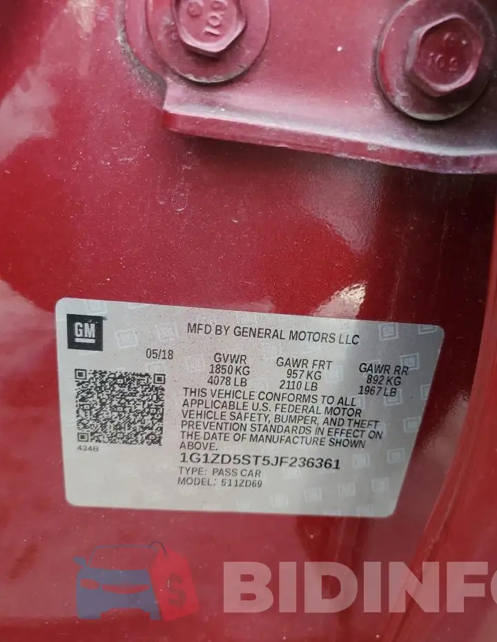 1G1ZD5ST5JF236361 Photo# 12