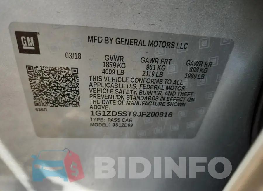 1G1ZD5ST9JF200916 Photo# 13