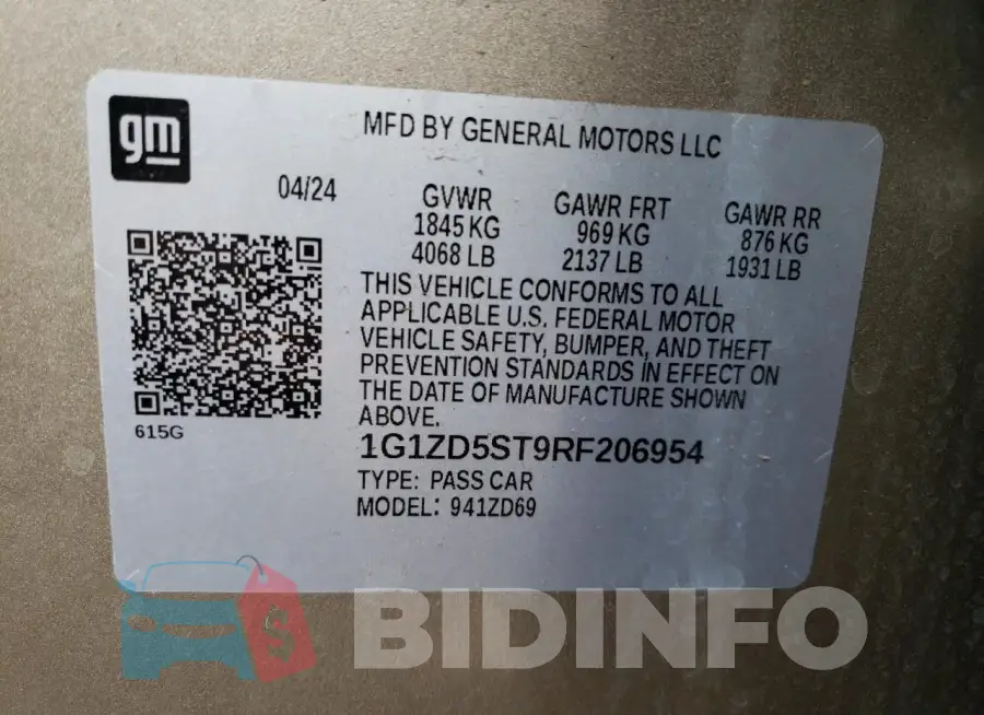 1G1ZD5ST9RF206954 Photo# 12