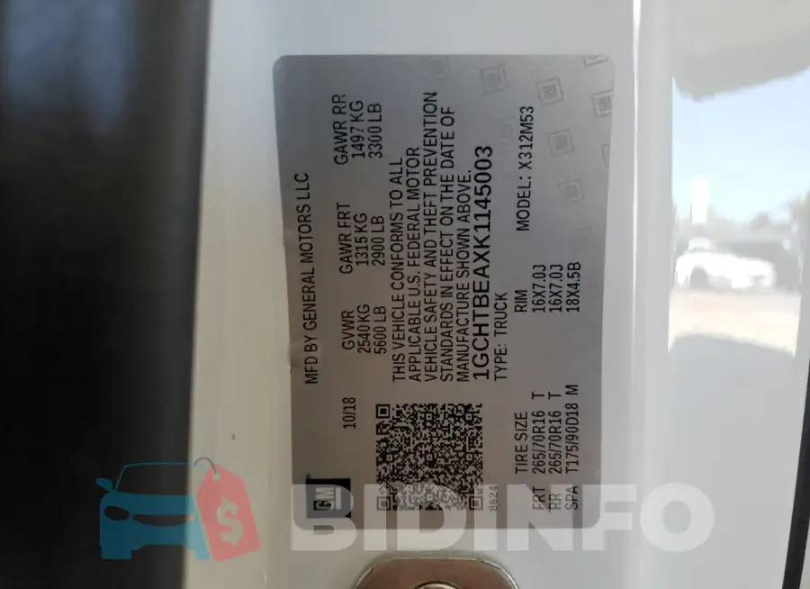 1GCHTBEAXK1145003 Photo# 12