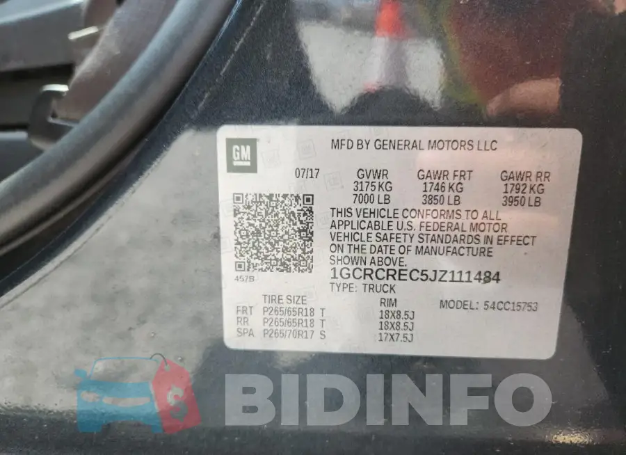 1GCRCREC5JZ111484 Photo# 12