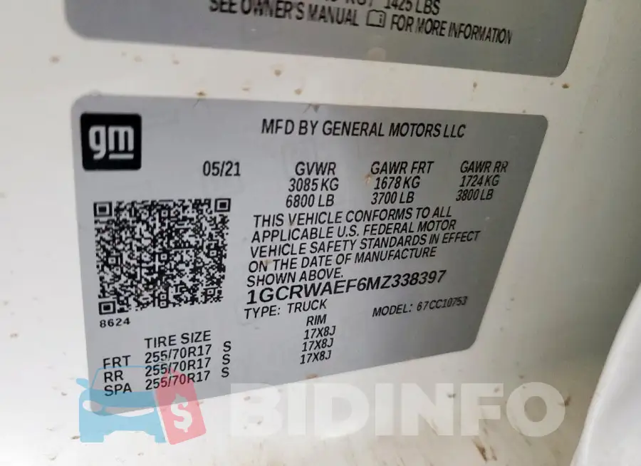 1GCRWAEF6MZ338397 Photo# 12