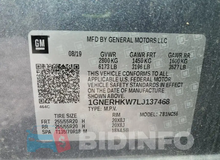 1GNERHKW7LJ137468 Photo# 14