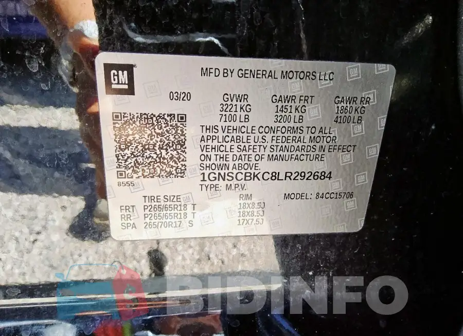 1GNSCBKC8LR292684 Photo# 13