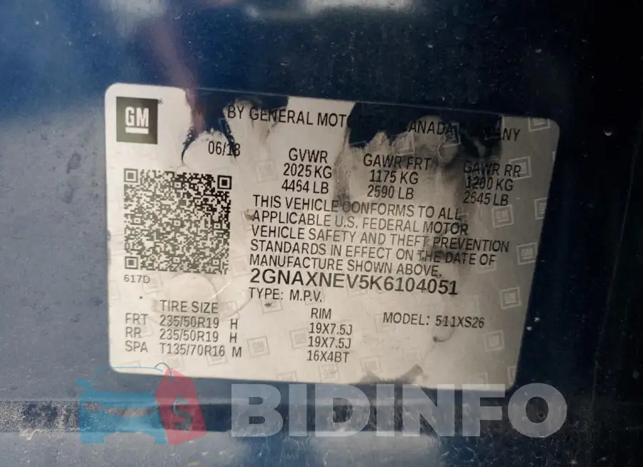 2GNAXNEV5K6104051 Photo# 14
