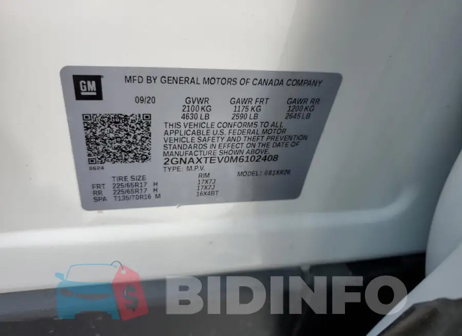 2GNAXTEV0M6102408 Photo# 13