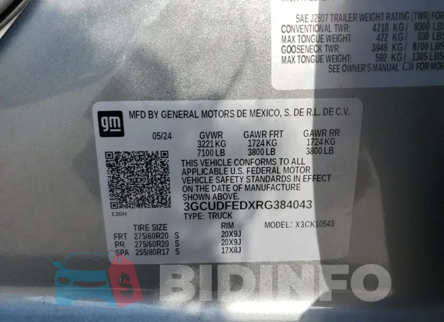 3GCUDFEDXRG384043 Photo# 12