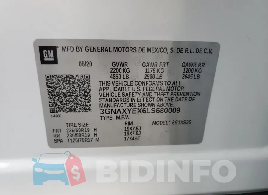 3GNAXYEX6LS680009 Photo# 13