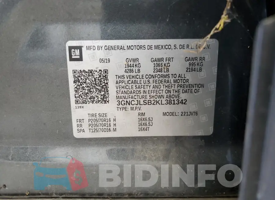3GNCJLSB2KL381342 Photo# 13