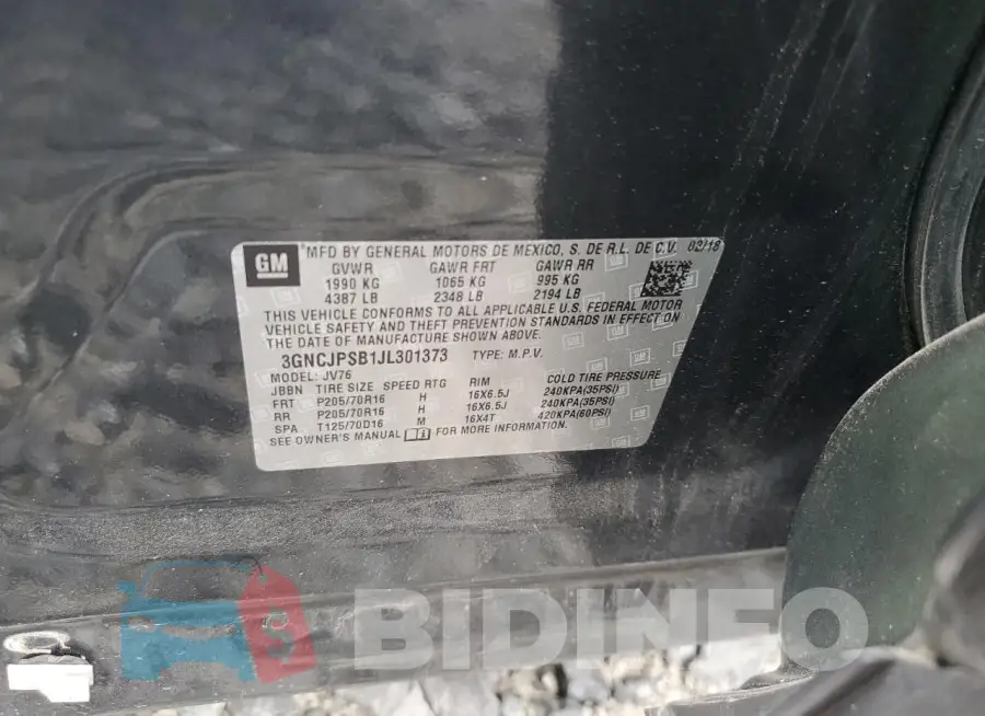 3GNCJPSB1JL301373 Photo# 13