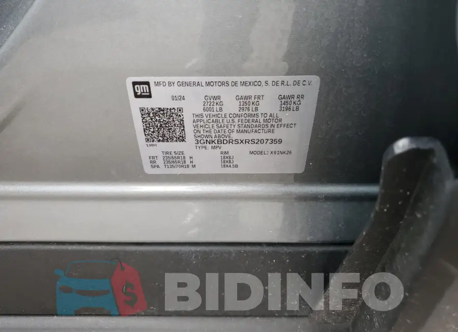 3GNKBDRSXRS207359 Photo# 13