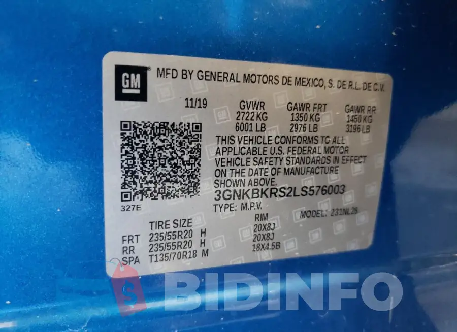 3GNKBKRS2LS576003 Photo# 13