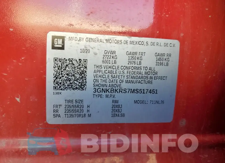 3GNKBKRS7MS517451 Photo# 13