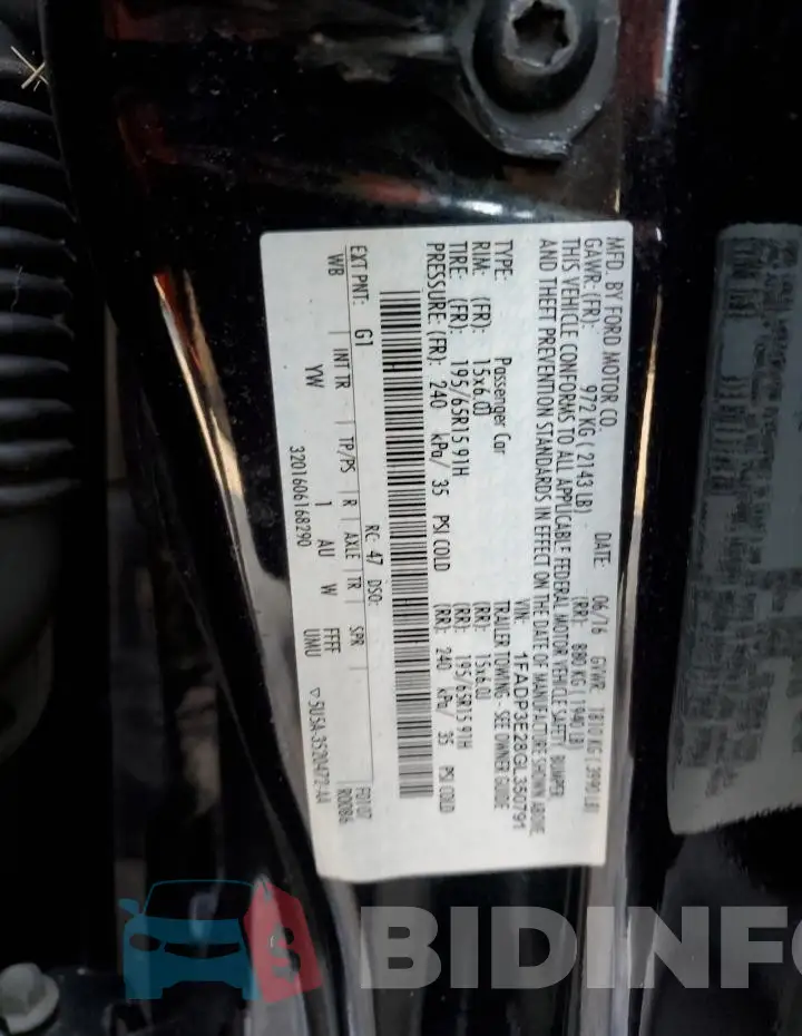 1FADP3E28GL350791 Photo# 13
