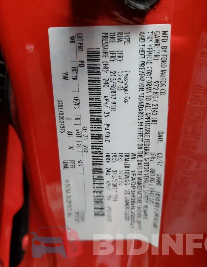 1FADP3M28HL225521 Photo# 12