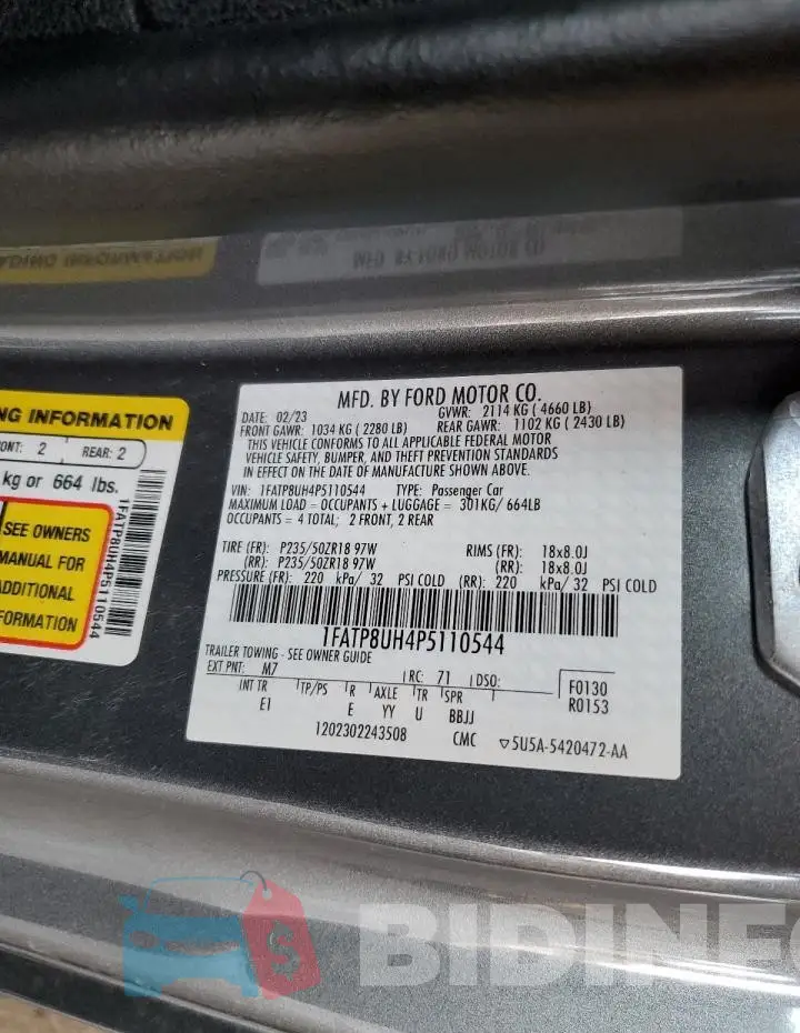 1FATP8UH4P5110544 Photo# 12