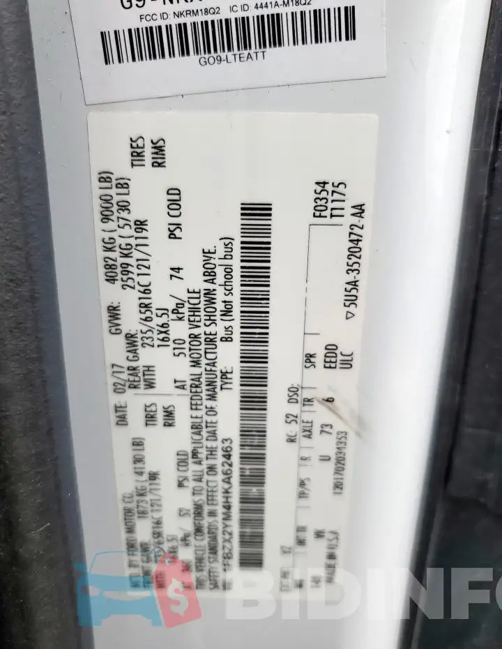 1FBZX2YM4HKA62463 Photo# 13
