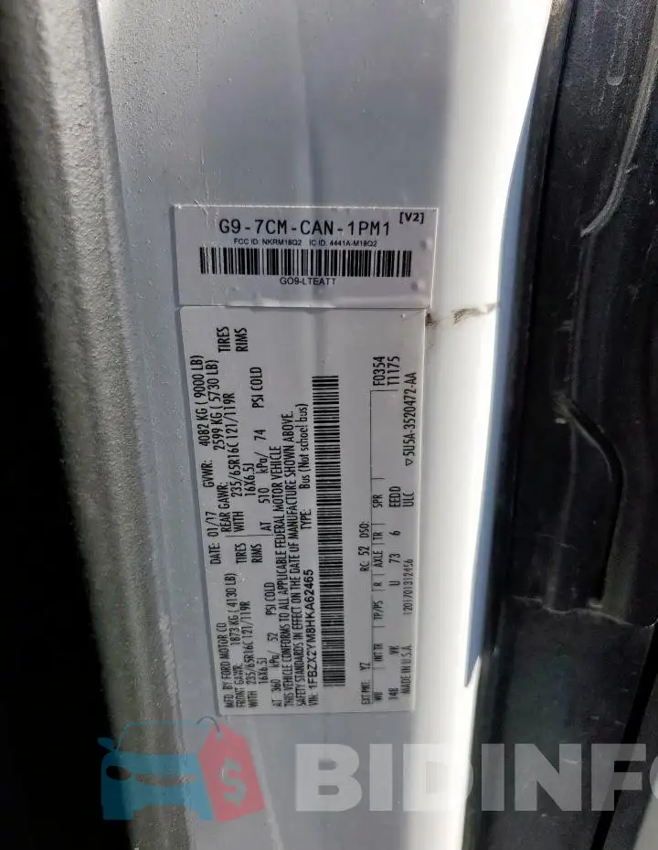 1FBZX2YM8HKA62465 Photo# 13