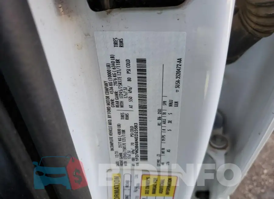 1FD7W2B68NED23583 Photo# 12