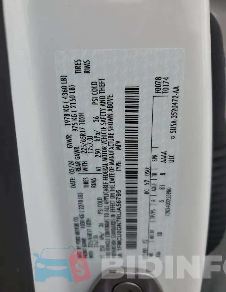 1FMCU0GN7RUA56795 Photo# 13