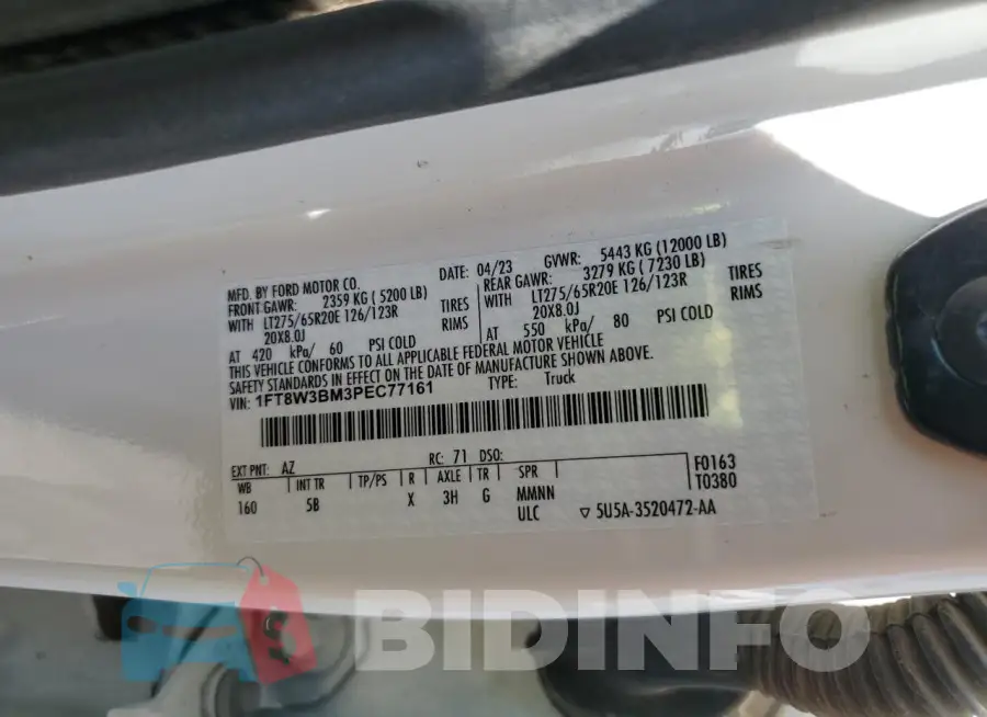 1FT8W3BM3PEC77161 Photo# 12
