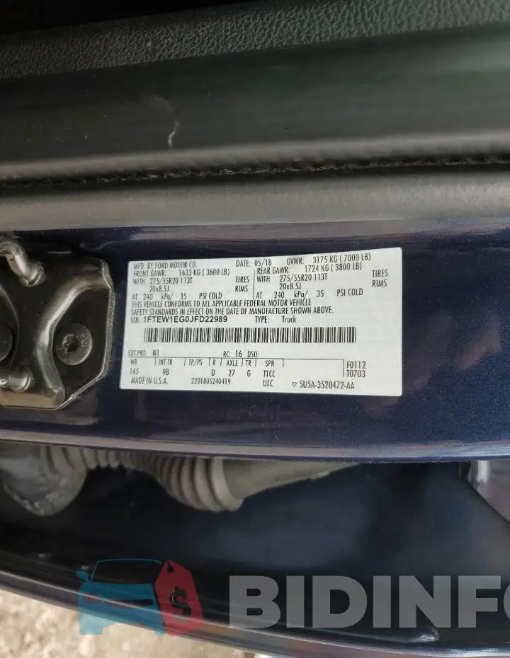 1FTEW1EG0JFD22989 Photo# 12