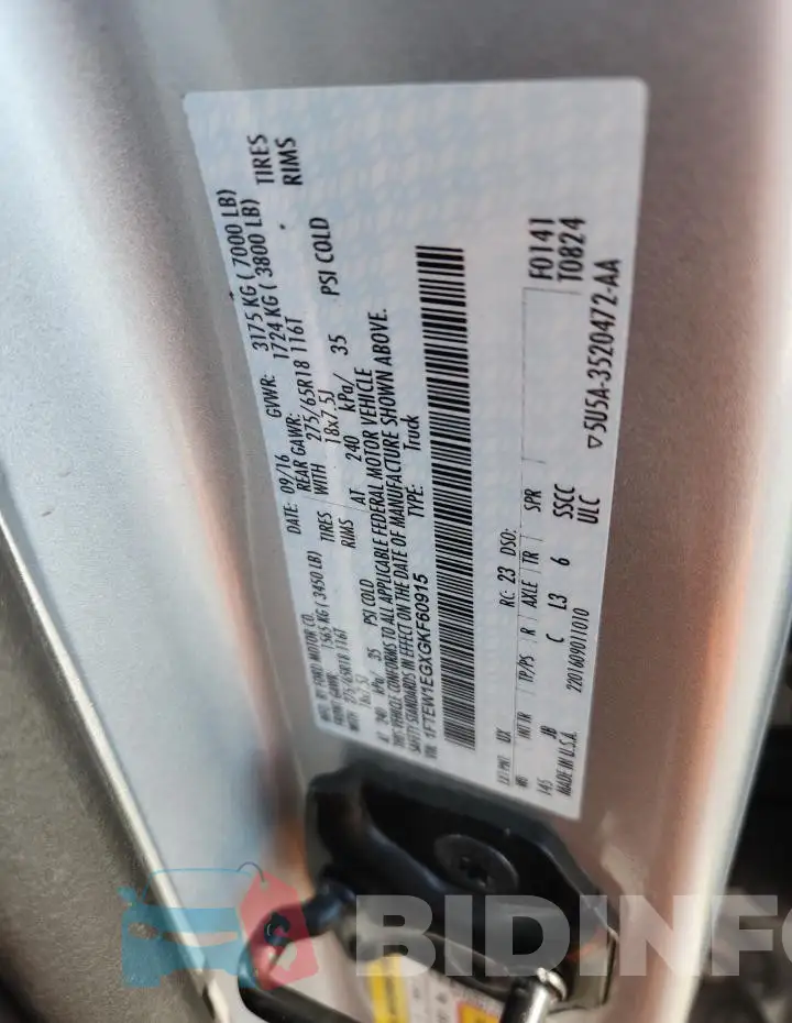 1FTEW1EGXGKF60915 Photo# 12