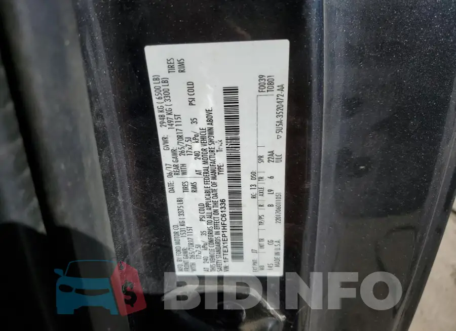 1FTEX1EP1HFC61336 Photo# 12