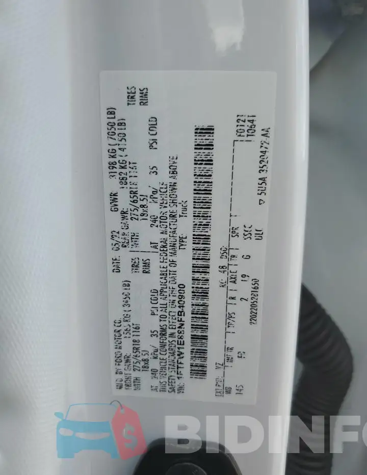 1FTFW1E88NFB40900 Photo# 12