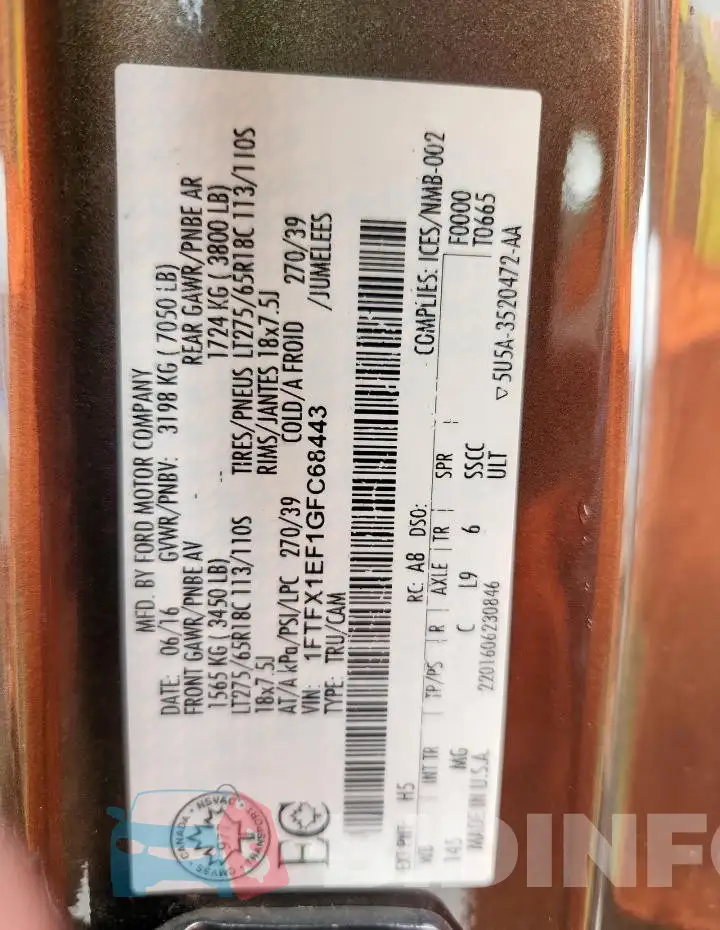 1FTFX1EF1GFC68443 Photo# 12
