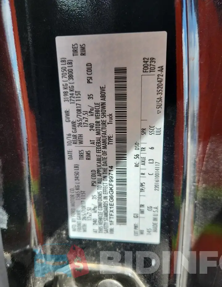 1FTFX1EG6GKF99714 Photo# 12