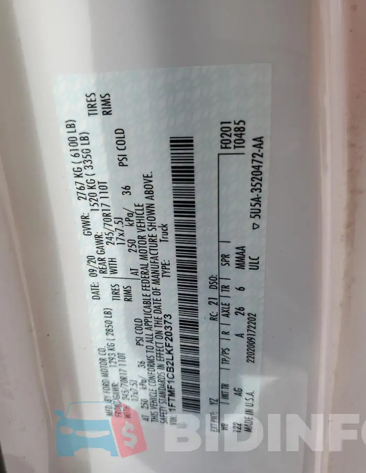 1FTMF1CB2LKF20373 Photo# 13