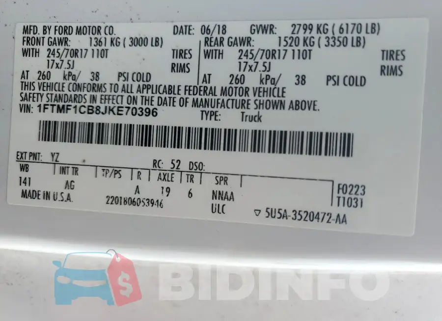 1FTMF1CB8JKE70396 Photo# 12