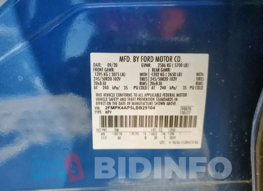 2FMPK4AP5LBB29104 Photo# 13