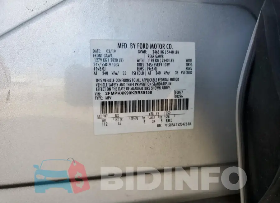 2FMPK4K90KBB89158 Photo# 14