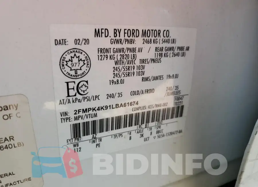 2FMPK4K91LBA61674 Photo# 12
