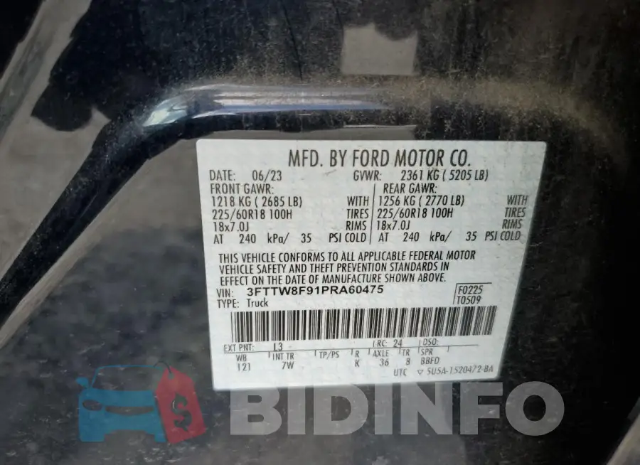 3FTTW8F91PRA60475 Photo# 12