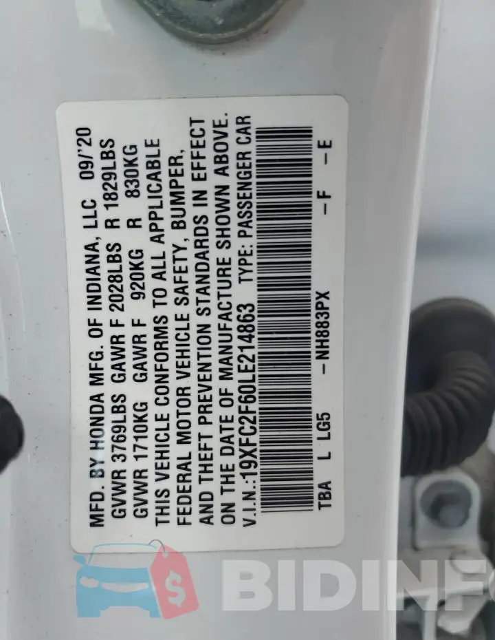 19XFC2F60LE214863 Photo# 12