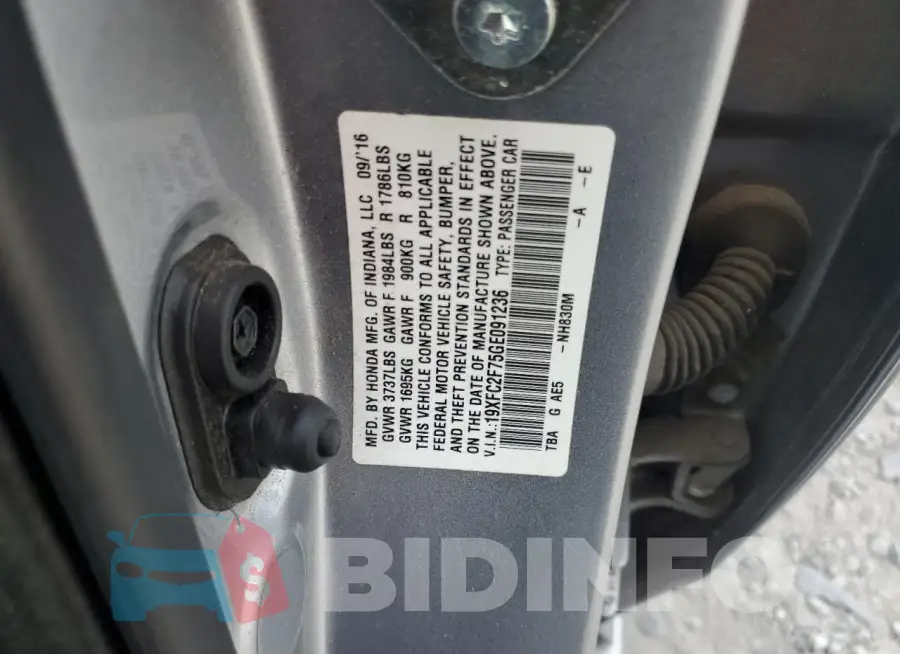 19XFC2F75GE091236 Photo# 12
