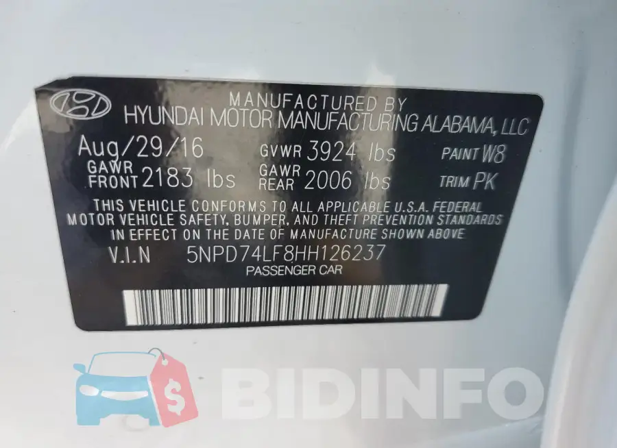 5NPD74LF8HH126237 Photo# 12