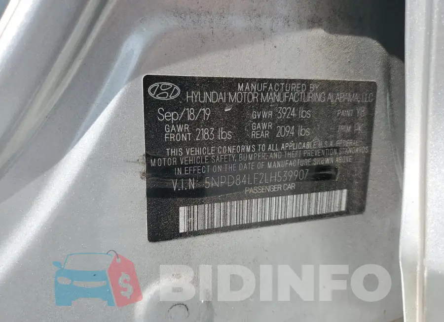 5NPD84LF2LH539907 Photo# 12