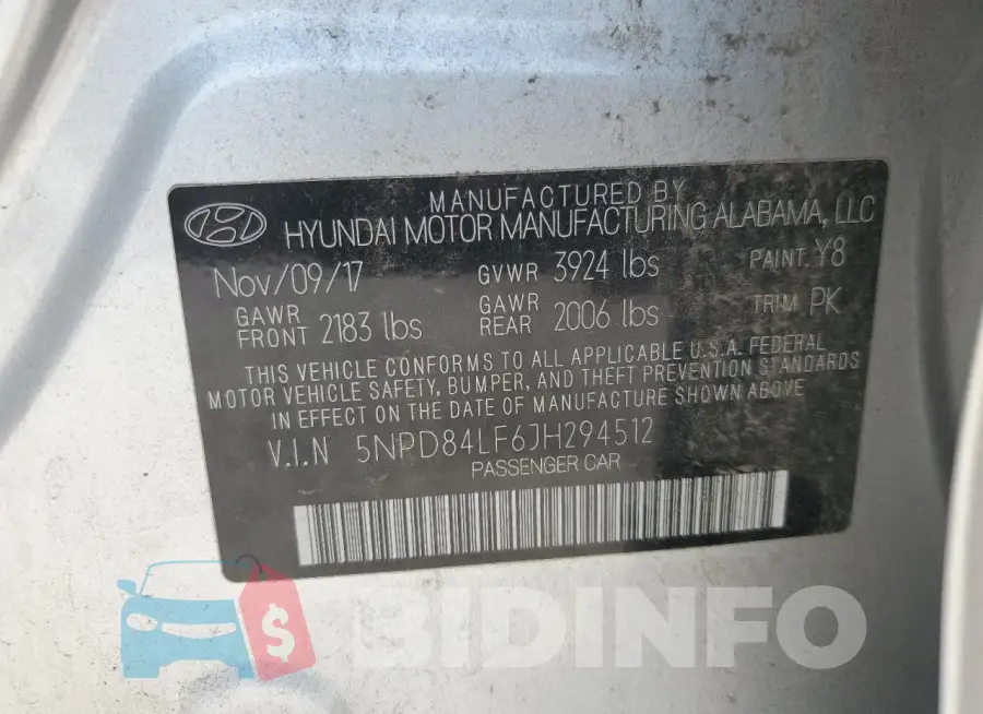 5NPD84LF6JH294512 Photo# 12