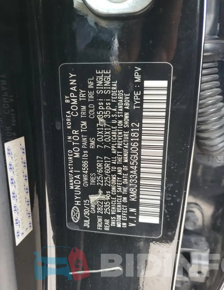 KM8J33A45GU061812 Photo# 12