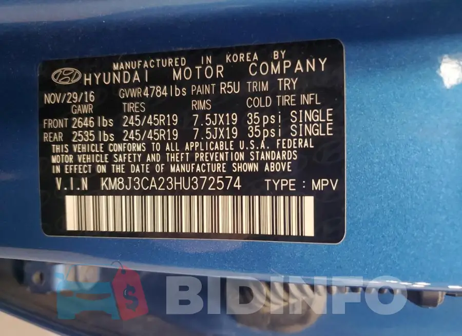 KM8J3CA23HU372574 Photo# 13