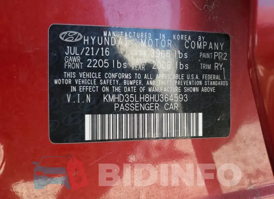 KMHD35LH8HU364593 Photo# 12